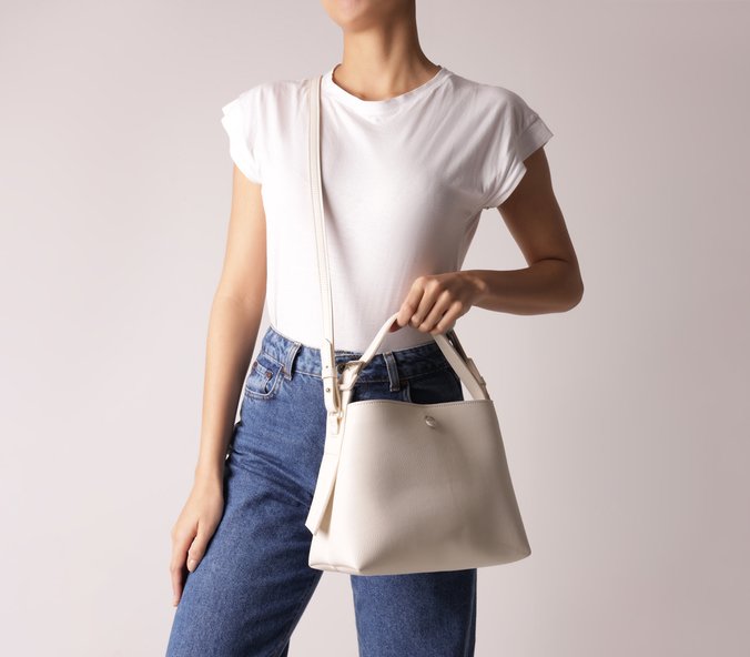 Bolsa Tote Branca Média Quadrada