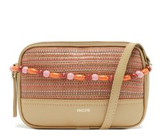Bolsa Tiracolo Média Missangas Laranja E Marrom