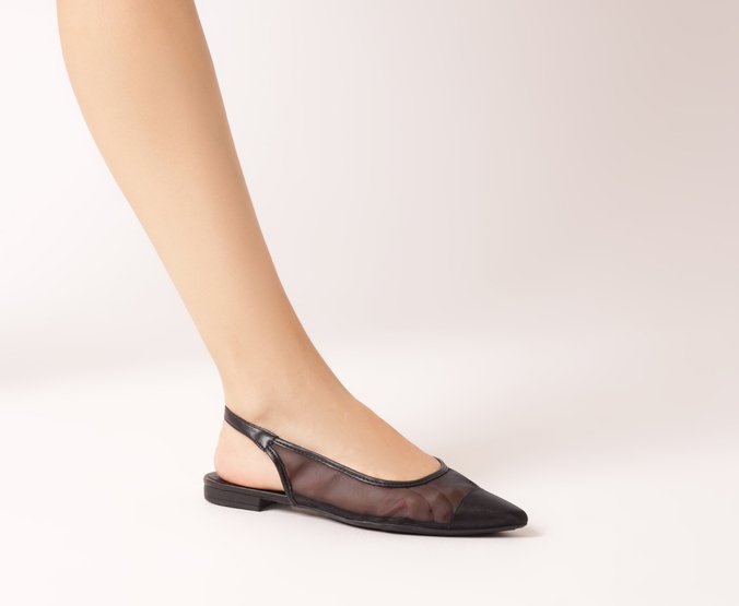 Sapatilha Slingback Telinha Preta