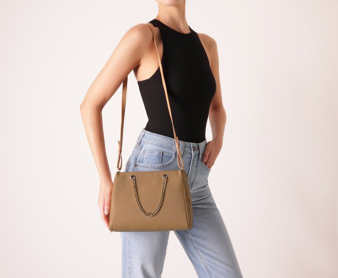 Bolsa Tote Média Amelie Bege