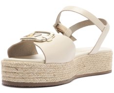 Sandália Plataforma Natural Fivela Branca