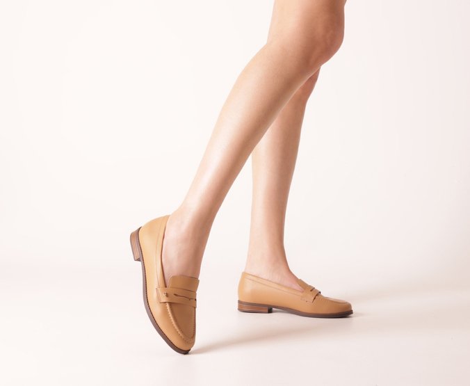Mocassim Com Pala Aplicação A Bege