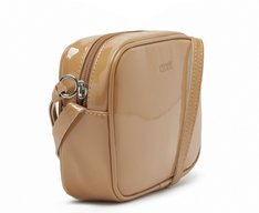 Bolsa Tiracolo Pequena Lisa Verniz Marrom