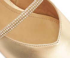 Sapatilha Slingback Tira Glam Dourada