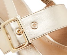 Sapatilha Slingback Tiras Fivela Dourada