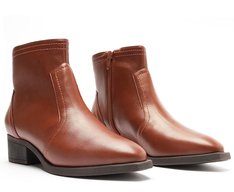Bota Cano Curto Salto Bloco Destroyed Marrom