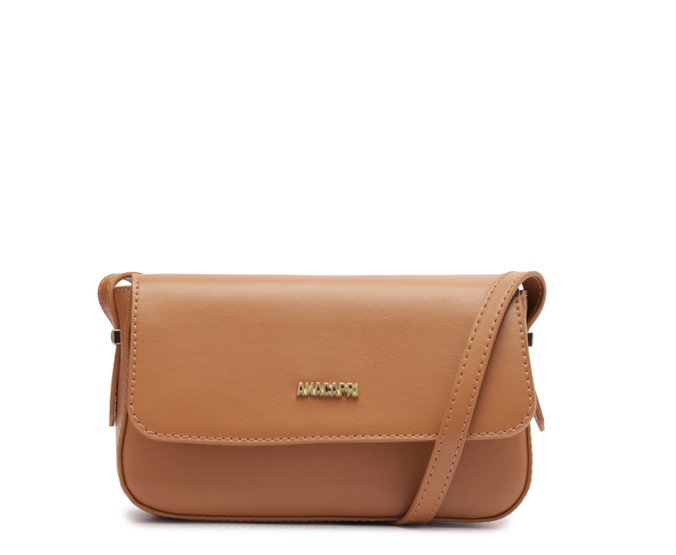 Bolsa Tiracolo Pequena Amélie Marrom Claro