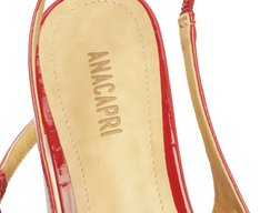 Sapatilha Slingback Fivela Dupla Vermelha