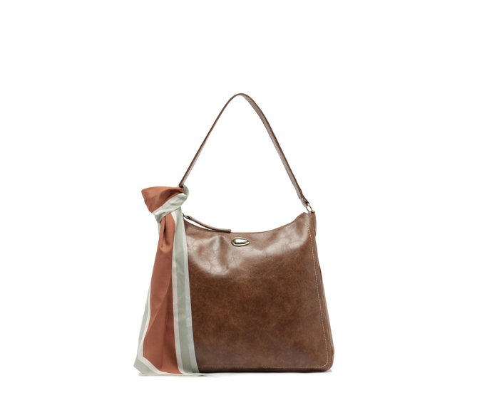 Bolsa Shopping Média Boho Lenço Marrom