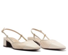 Sapatilha Slingback Palha Salto Branca