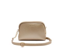 Bolsa Tiracolo Pequena Texturizada Dourada