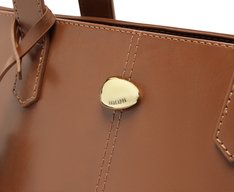 Bolsa Shopping Grande Tachas Marrom