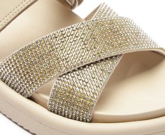 Papete Tiras Cruzadas Glam Branca