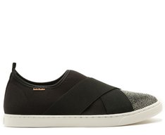 Tênis Slip On Preto Elástico Glam | Anacapri