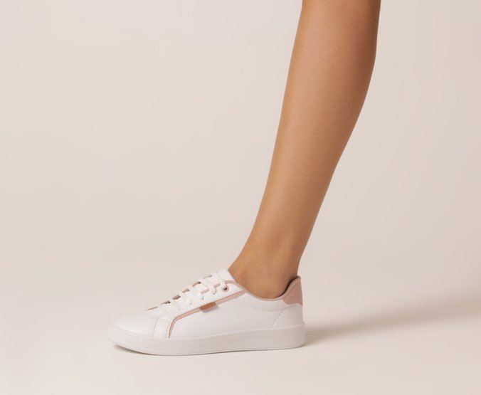 Tenis branco shop com rose