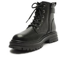 Bota Coturno Cano Curto Tratorada Fivela Preta