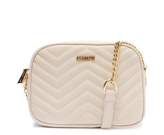 Bolsa Crossbody Média Branca Matelassê Zig Zag