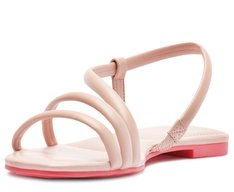 Sandália Tiras Assimétrica Rosa