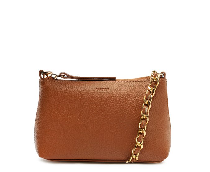 Bolsa Tiracolo Pequena Corrente Marrom