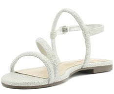 Rasteira Textura Glam Prata