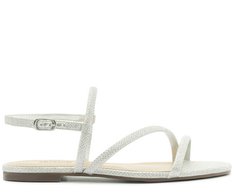 Rasteira Textura Glam Prata