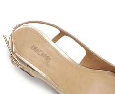Sapatilha Slingback Basic Salto Bloco Dourada