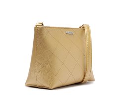 Bolsa Tiracolo Média Matelassê Triangular Dourada