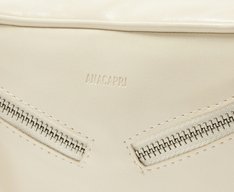 Bolsa Tiracolo Média Fecho Duplo Zíper Bege