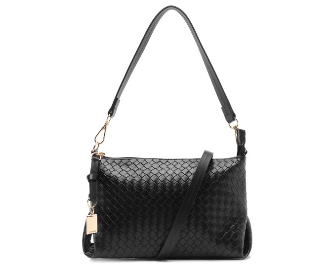 Bolsa Tiracolo Média Tressê Preta