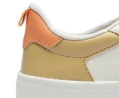 Tênis Casual Furadinho Branco E Laranja