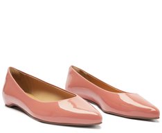 Sapatilha Rosa Bico Fino Verniz