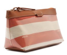 Necessaire Média Listras Vinil Laranja