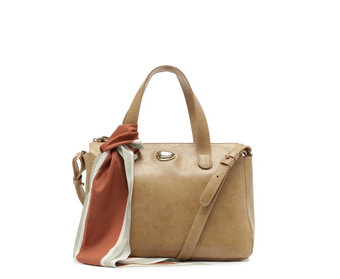 Bolsa Tote Média Lenço Bege