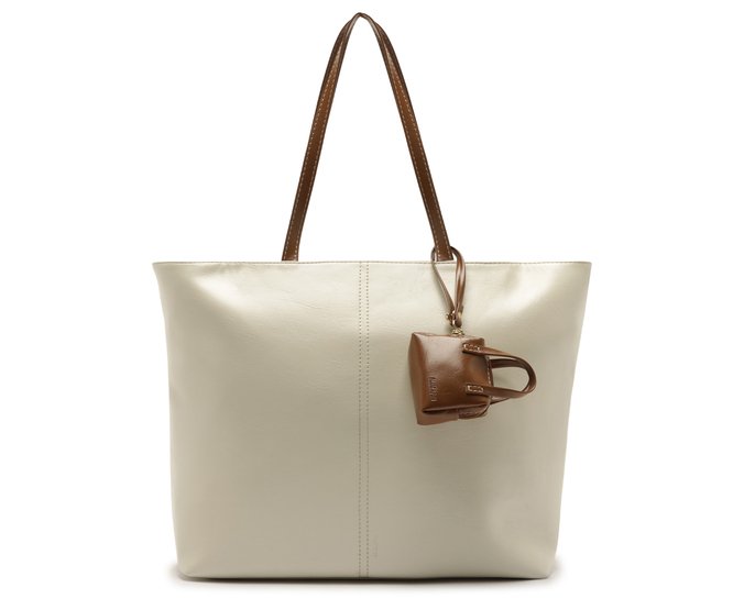 Bolsa Shopping com Bag Charm Branca