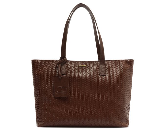 Bolsa Shopping Grande Lininear Marrom Coffee