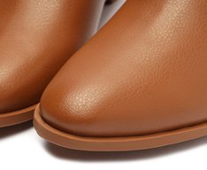 Bota Cano Curto Fivela Entrelaçada Marrom