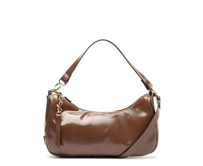 Bolsa Tiracolo Média Pingente Marrom