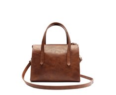 Bolsa Tote Média Pespontos Marrom