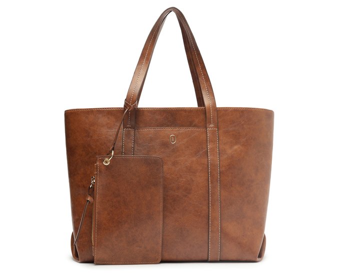 Bolsa Shopping Grande com Pendente Marrom