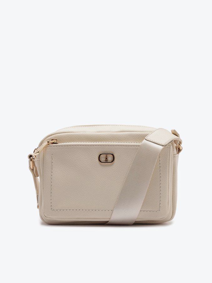 Bolsa Tiracolo Média Estruturada Gorgurão Branco Off