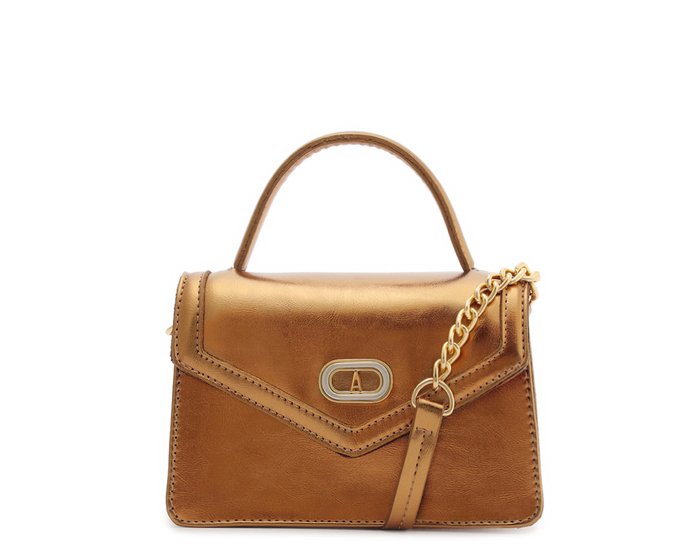 Bolsa Tiracolo Pequena Estruturada Party Bronze