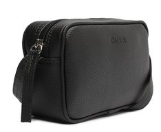 Bolsa Crossbody Média Preta Costura Ornamental
