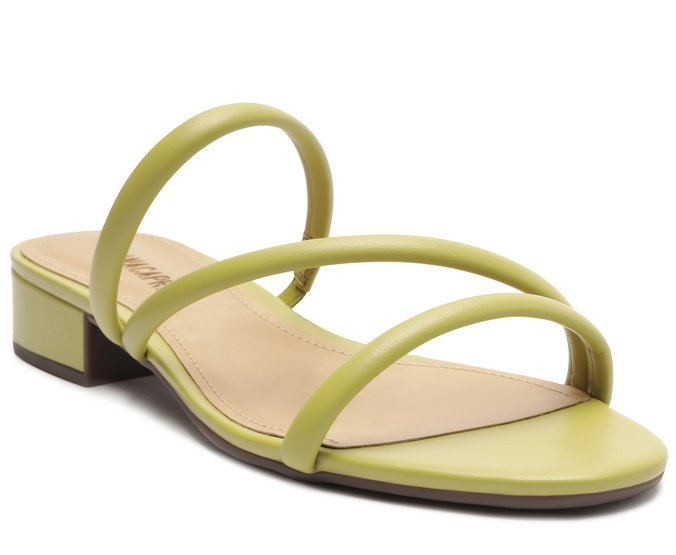 Tamanco Salto Bloco Tira Tubular Verde