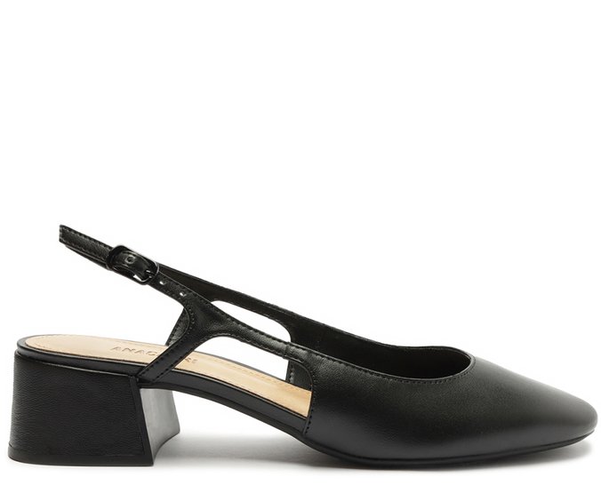 Sapatilha Slingback Basic Salto Bloco Preta