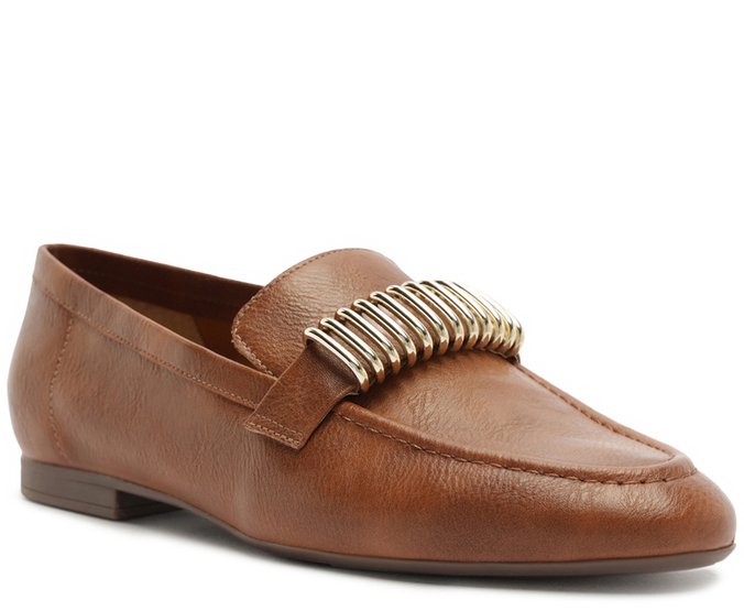 Mocassim com Detalhe Metal Marrom