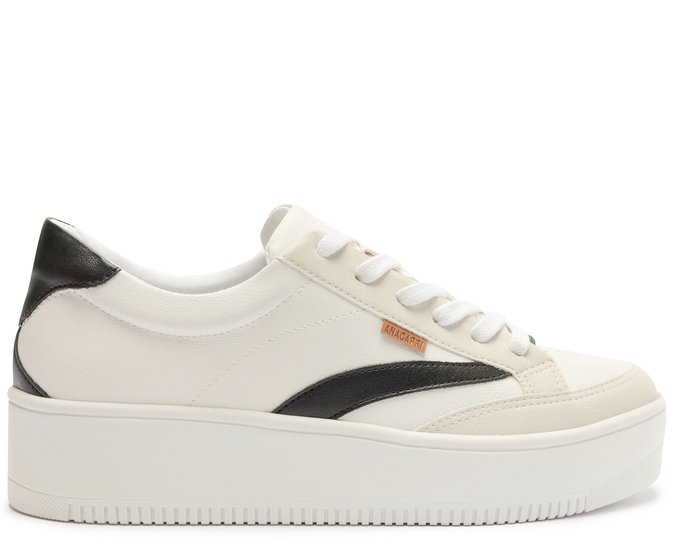 Tênis Branco Detalhes Preto Flatform