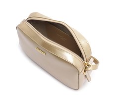 Bolsa Tiracolo Média Retangular Minimal Dourada