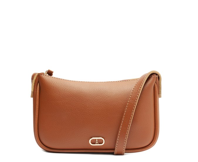 Bolsa Tiracolo Pequena Cápsula Mono Marrom