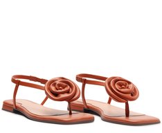 Sandália Slim Flor Laranja Damasco