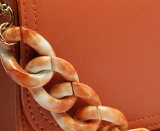 Bolsa Tiracolo Média Corrente Acrílica Marmorizada Laranja